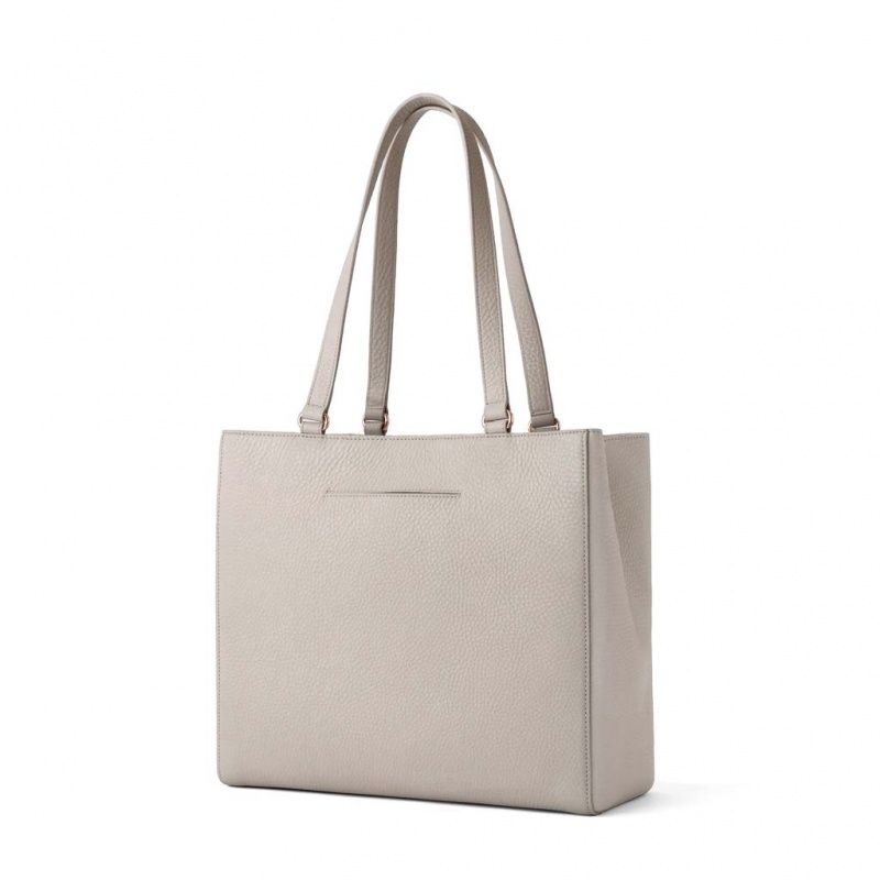 Bolso Tote Dagne Dover Allyn Cuero Medium Beige | RYWP79283